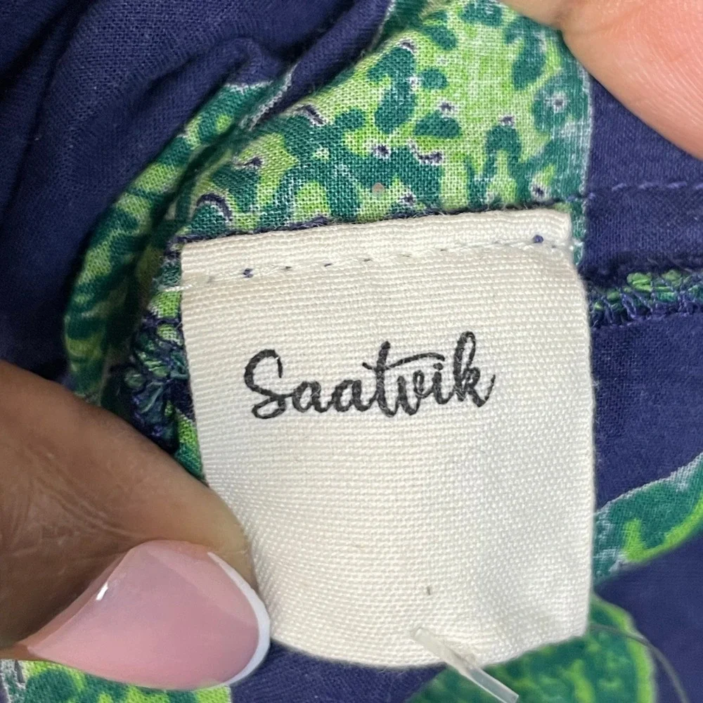 Saatvik Navy‎ Lounge Leopard Print Pajama Set Long Sleeve Pants Women's Sz L